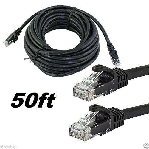 CableVantage CableVantage New 50ft 15M Cat5 Patch Cord Cable 500mhz Ethernet Internet Network LAN RJ45 UTP for PC PS4 Xbox Modem Router Black 4
