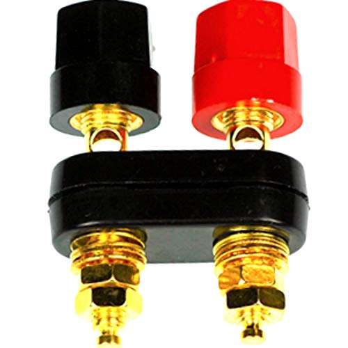 CESS Dual Binding Post, 4mm Banana Socket, 2 Way Gold-Plated Speaker Binding Posts, Power Amplifier Connector, 4 Pack 2
