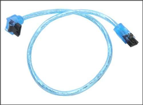 OKGear Premium SATA III Round DataCable 6GB/s Straight to Right Angle for SATA HDD, SSD, CD Driver, CD Writer - 18 inches, Blue 2
