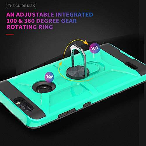 YmhxcY Case for ZTE Blade Z Max/ZTE ZMax Pro 2 / ZTE Sequoia with HD Screen Protector 360 Degree Rotating Ring Kickstand Holder Dual Layers of Shockproof Phone Case for ZTE Z982-ZS Mint 4
