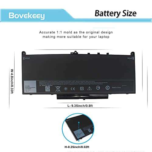 J60J5 7470 7270 Laptop Battery Compatible with Dell Latitude E7470 E7270 P26S001 P61G001 Series Notebook 1W2Y2 MC34Y WYWJ2 R97YT 242WD R1V85 GG4FM 0GG4FM PDNM2 NJJ2H 451-BBSX 451-BBSY 451-BBSU 55WH 6