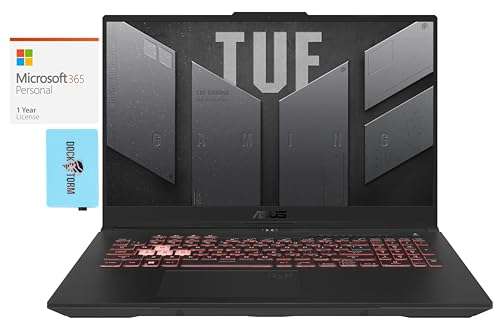 ASUS TUF Gaming A15 Gaming Laptop (AMD Ryzen 9 7940HS 8-Core, 64GB DDR5 4800MHz RAM, 2x2TB PCIe SSD RAID 0 (4TB), GeForce RTX 4070, 15.6" Win 11 Pro) with MS 365 Personal, Dockztorm Hub 1