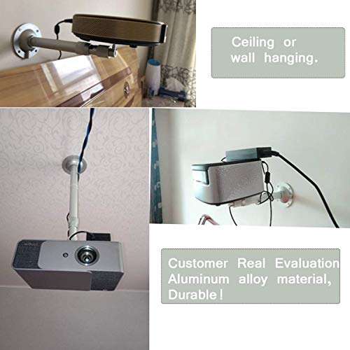 Universal Projector Ceiling Mount Projector Wall Mount Camera Projector Hanger 360° Rotatable Length 14-24in / 37-60cm Projector Holder Projectors Bracket for Mini Projectors CCTV DVR Cameras 6