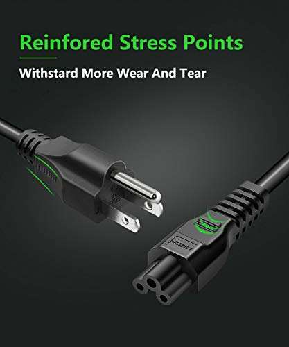 Notebook Computer Laptop Charger Spare: IEC-60320 IEC320 C5 to NEMA 5-15PQ 2