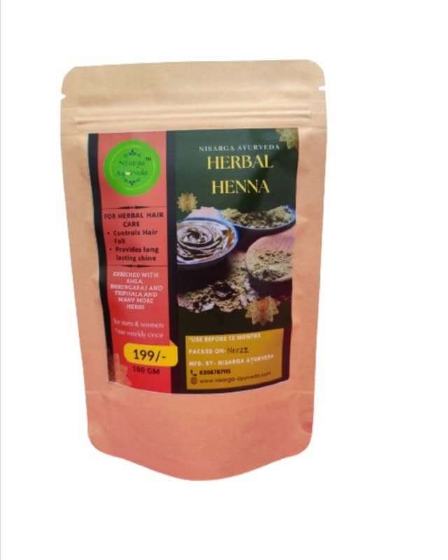 Nisaraga Ayurveda Premium Hair Herbal Heena for Hair fall control, Hair Nourishment, Smooth, Silky and Shiny Hair-100gm Pack of 1 3