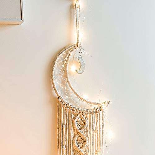 TAMAYA Moon Dream Catcher Dream Catcher Wall Decor for Kids Room Home Wedding Ornament Craft Gift 2