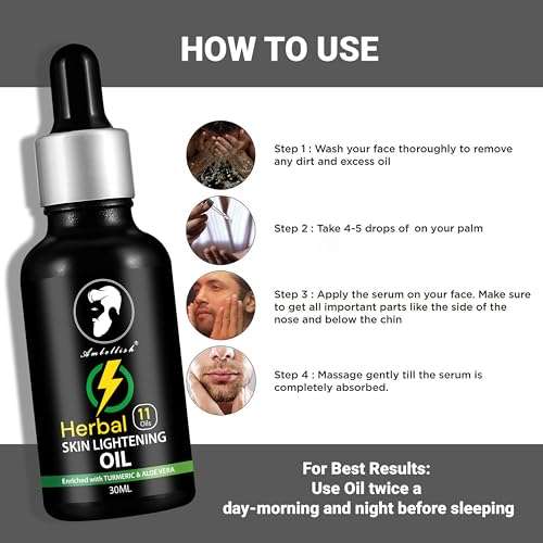 Skin Lightening Herbal Hair Oil Skin For Natural De-Tan, Skin Brightening, Moisturize The Dry Skin, Daily use Pack of 30ML 4