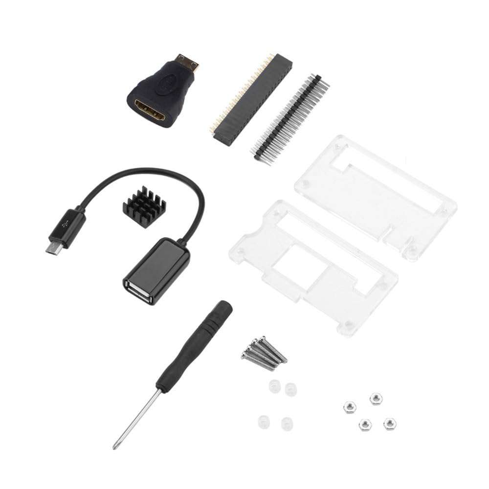 Chiffonade Basic Protective Case Suite Kit Compatible with Raspberry Pi Zero/for Zero W, Includes Heat Sink, OTG Cable, and 40-Pin GPIO Accessories 6