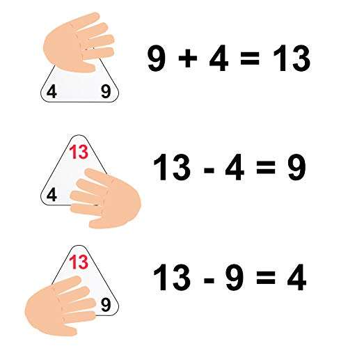 LEARNING ADVANTAGE Original Triangle Flash Cards - Addition and Subtraction - Set of 20 - In-Home Learning - Math Flash Cards 3