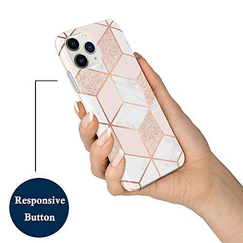 uCOLOR Case Compatible with iPhone 11 Pro 5.8 inch Rose Gold Glitter Pink White Marble Marble Protective Case Slim Soft TPU Silicone Shockproof Cover Compatible iPhone 11 Pro 2019 3