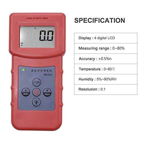 WZCUICAN Moisture Meters Inductive Moisture Analyzer Tester Wood Moisture Meter for Wood Lumber Timber Paper Bamboo Carton Concrete Metope 3