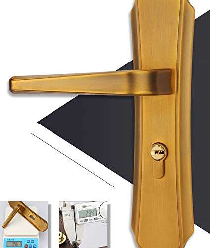 SBCDY Passage Door Levers Interior Door Handle Zinc Alloy Europe Style Entry Door Lever Combo Pack, Indoor Lock Set for Bedroom,Office (Color : B) 4