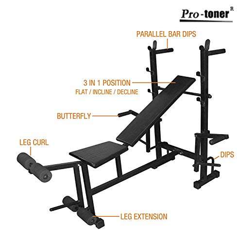 Protoner PR8IN1 Blend Decline Multi Bench for Home Gym 8-in-1 250 Kg Support 3
