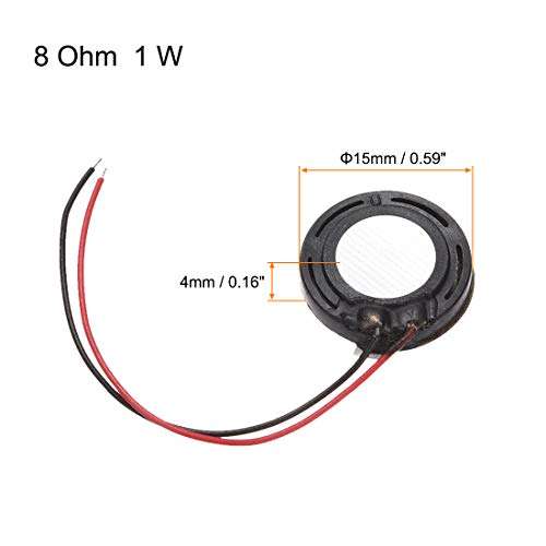 uxcell 1W 8 Ohm Mini DIY Magnetic Speaker Replacement Loudspeaker 15mm for Mobile 4pcs 2