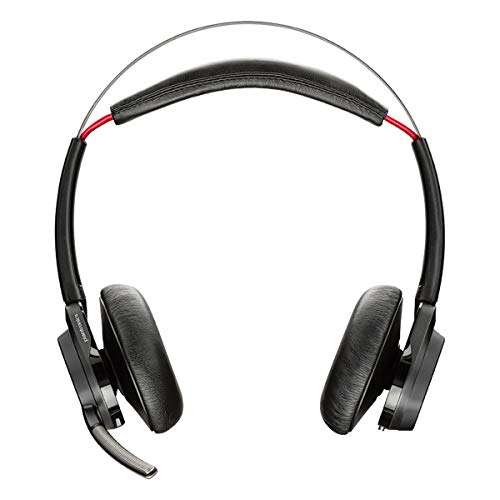 Plantronics - Voyager Focus UC (Poly) - Bluetooth Dual-Ear (Stereo) Headset with Boom Mic -USB-A Active Noise Canceling -Connects to PC/Mac Compatible - Works with Teams (Certified), Zoom (w/o Stand) 1