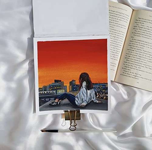 Zen Sangam Express your Mind Artists - A6 Gouache Glued Sketch Paper Pad -Rough Grain Surface, 300 GSM , Cold Pressed -(24 Sheets, Size 10.5x14.8cm) 6