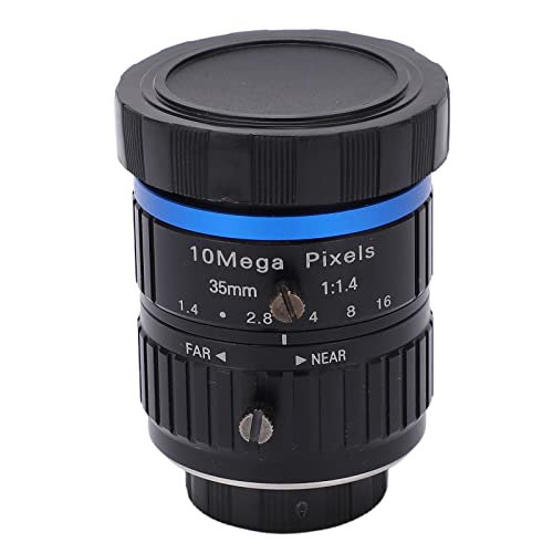 10MP C Mount Lens, 35mm Length, Manual Iris Lens, Not Easy Distortion, Pictures for Industrial Camera, Manual Focus and Adjustable Aperture, Easy Installation