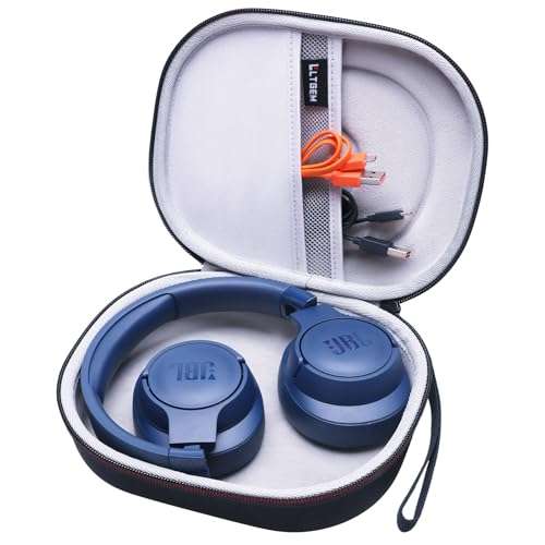 LTGEM EVA Hard Case for JBL Live 770NC/660NC/650BT/460NC/670NC/400BT/500BT and JBL Tune 770NC/710BT/720BT/760NC/700BT/750BT/510BT/660NC/520BT/500/E45BT Bluetooth Wireless Headphone(Black+Grey) 1