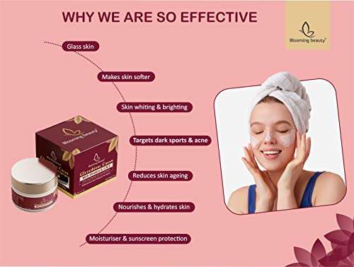 Blooming beauty Day Night Daily use Glutathione Face Cream For Skin Whitening & Glowing face cream day night skin whitening dark spots fairness brightness anti-acne pimple dark circle 50g (Pack Of 1) 5