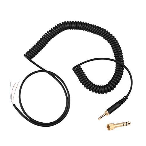Replacement 3.5mm Male Plug to Bare Wire Open End, 3.5mm Plug Jack Connector Audio Cable for Beyerdynamic 770/770PRO/990/990PRO Headphones Repair, with 6.35mm Plug 1