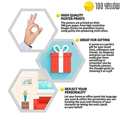 100Yellow® Hindi Varnmala Chart For Kids Learning | Perfect For Home schooling, Kindergarten and Nursery Students | (Paper Used: 300 GSM |12 x 18 Inches | Multicolor) Unframed 6