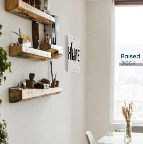 3dRose Wall Clock Silent - 13 inch - Home with Delaware State as The O. White Background. - Stamp City - Typography 4