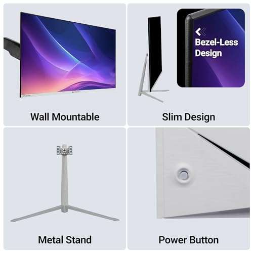 ZEBRONICS A27FHD LED Monitor, 27 inch (68.58cm), 250 nits, 75hz, Slim Design, FHD, 1080p, Wall Mountable, VGA, HDMI, Ultra Slim Bezel, Metal Stand, Built-in Speakers, Widescreen Monitor 6