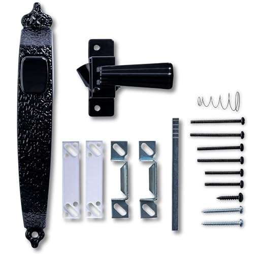 Wright Products - Colonial Tie Down Push Button Door Latch for Screen and Storm Doors, Black 1