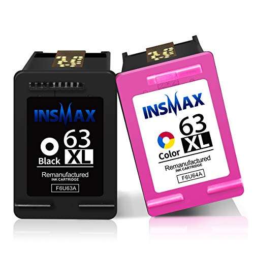 INSMAX Remanufactured 62 Ink Cartridge Combo Pack Replacement for HP 62XL 62 XL for HP Envy 7640 5540 5640 5660 7644 7645 Officejet 5740 8040 200 250 Printer (1Black 1Tri-Color) 2
