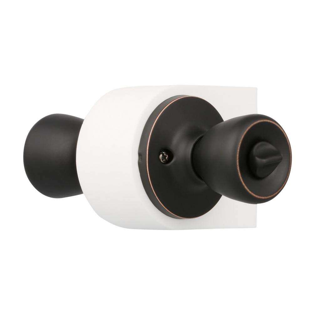 Terrace Oil Rubbed Bronze Privacy Bed/Bath Door Knob with Universal 6-Way Latch (6-Pack) 4
