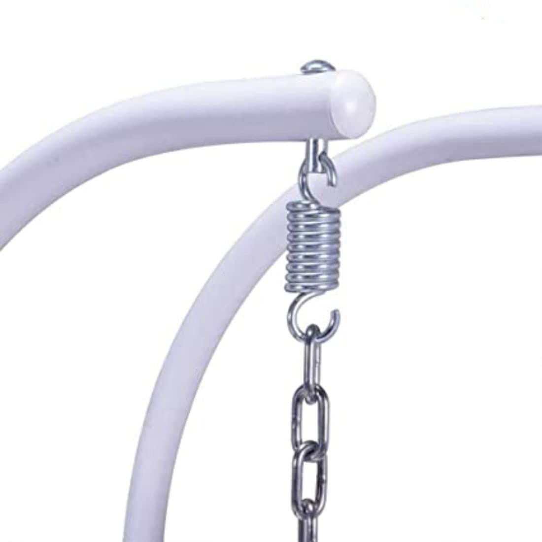 FLOOR DECOR Big White Color Swing Chair with Stand & Blue Cushion & Hook for Furniture Outdoor,Indoor,Balcony,Garden,Patio Furniture Set 6