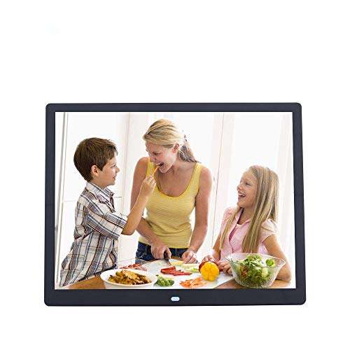 Keke Clothing Store 15-inch Digital Photo Frame Electronic Photo Frame Ultra-Narrow Incline Support 1080P Wall-Mounted Advertising Machine(Black) (Color : Black) 1