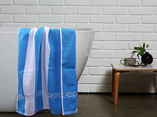 Heart Home Cotton Bath Towel 27" x54� (Blue & White) CTHH1632 4