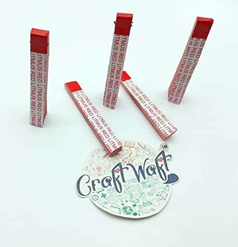 Red litmus Paper Test 100 Strips for Testing Acid and Base Solutions, Activity Laboratory Industrial Scientific Experiment pH Red Litmus Papers (Pack of 100) 1