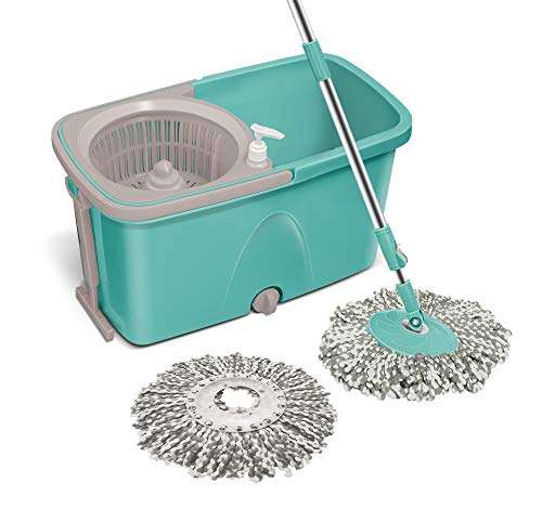 Spotzero by Milton Prime Spin Mop,Aqua Green & Classic Spin Mop, 7 Pcs & Floor Cleaning Zero Dust Broom XL (Aqua Green) 4