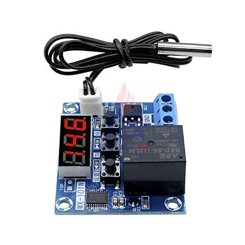 WX-101W Thermostat Temperature Control Switch Board Digital Controller Waterproof Sensor -40-120C Module DC 12v 1 Channel Relay 4