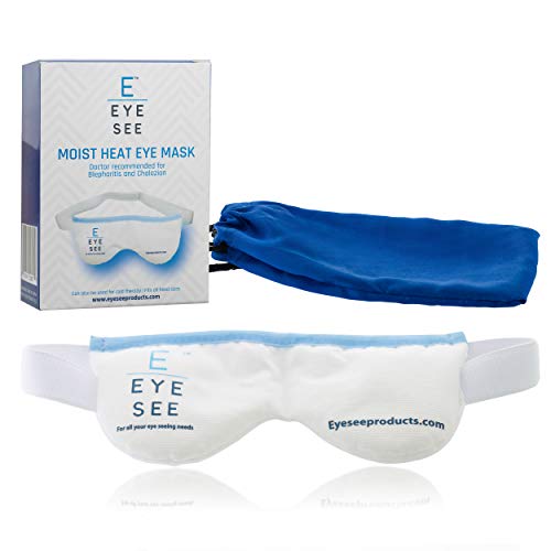 Eye See Dry Eye Moist Heat Compress - Warm Eye Compress to treat Dry Eyes, Blepharitis, Stye,Chalazion and Meibomian Gland Dysfunction -Stays Hot as a Heated Eye Mask Should! Storage Pouch Included!