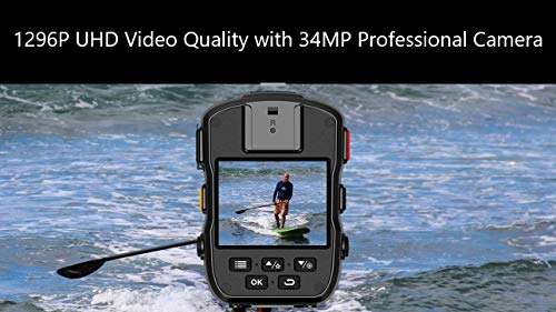 PatrolMaster 1296P UHD Body Camera with Audio (Build-in 32GB), 2 Inch Display, Night Vision, Waterproof, Shockproof, Body Worn Camera with Compact Design, Police Camera 3