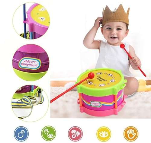 Toddler Musical Instruments Toys, Baby Maracas Shakers Percussion Mini Drum Set for Toddlers Preschool Boys and Girls（Random Color） 2