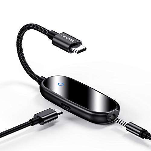 USB C to 3.5mm Headphone and Charger Adapter, Gimama 2-in-1 USB C to Audio Adapter, PD Fast Charging, Hi-Res Sound, Compatible with iPad Pro 2018/2020, Google Pixel 2/3/XL, Galaxy Note10/S20/A60/80/8S 1