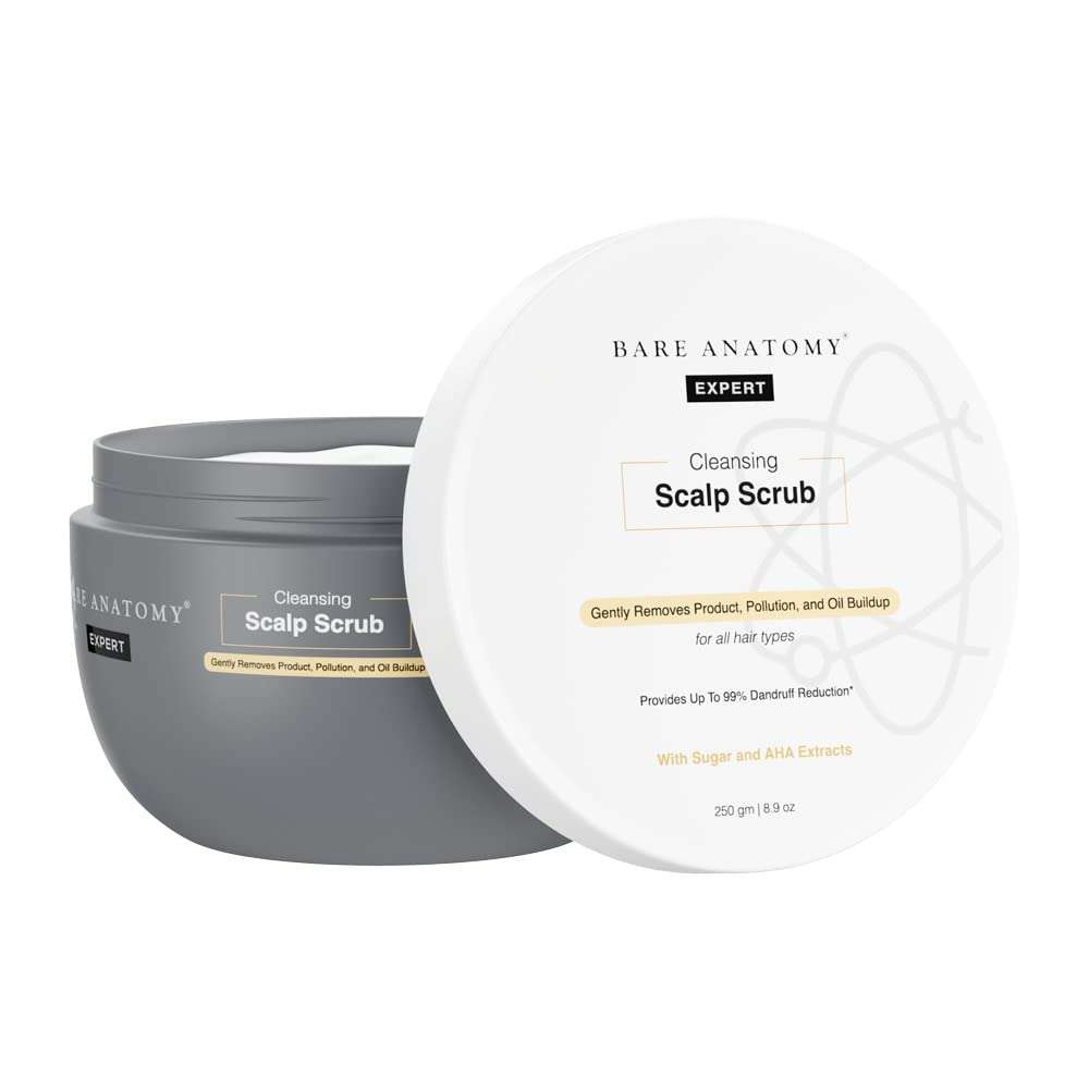 Bare Anatomy Scalp Scrub with Natural AHAs, Coconut & Sugar | Get Up To 99% Dandruff Reduction | Dandruff Remover | Oily Scalp Exfoliator Hair Scrub | Sulphate & Paraben Free | For Women & Men | 250g 3