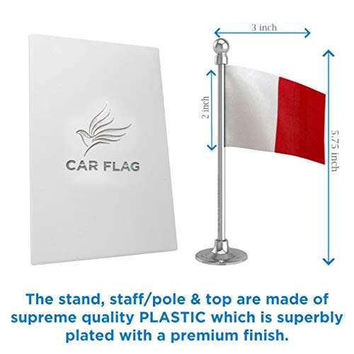 The Flag Corporation Kerala Congress (M) Car Dashboard Flag 2in x 3in With A Plastic Liquid Chrome Base 6