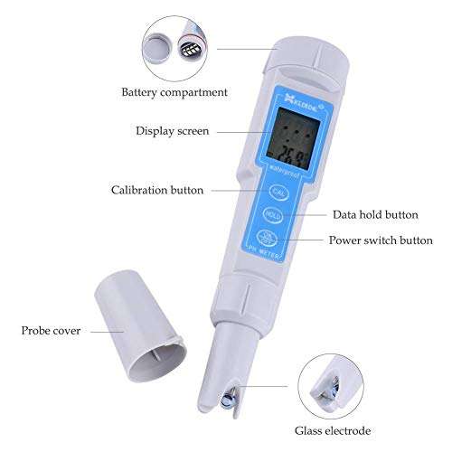 JF-XUAN Water Quality Tester Digital CT-6023 PH Meter Water PH Tester High-precision Pen-type PH Meter Water Quality Analyzer Laboratory Tools With ATC precise 3