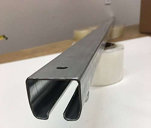 16 Gauge Galvanized Steel Track - for Sliding Curtains and Doors - 8 ft Length (Roller NOT Included) 1