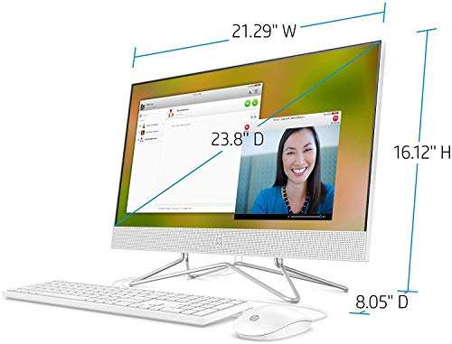 Newest HP 24-inch FHD All-in-One Desktop Computer - Dual-Core AMD Athlon Silver 3050U - 12GB DDR4 RAM-256GB SSD - DVD-RW - WiFi Bluetooth - Windows 10 Pro - Snow White w/ 32GB USB Drive (HP-24-DD00) 5