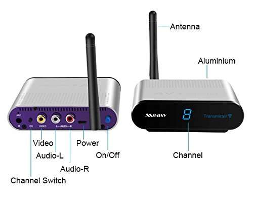 Wireless av Transmitter and Receiver measy AV530 TV Transmitter and Receiver up to 300m/1000ft to Camera,Monitor,TV - Silver, RCA Extender 2