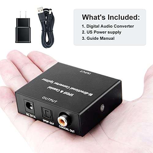 ROOFULL Bi-Directional Digital Coaxial to/from Optical Toslink SPDIF Audio Converter/Adapter/Repeater 6