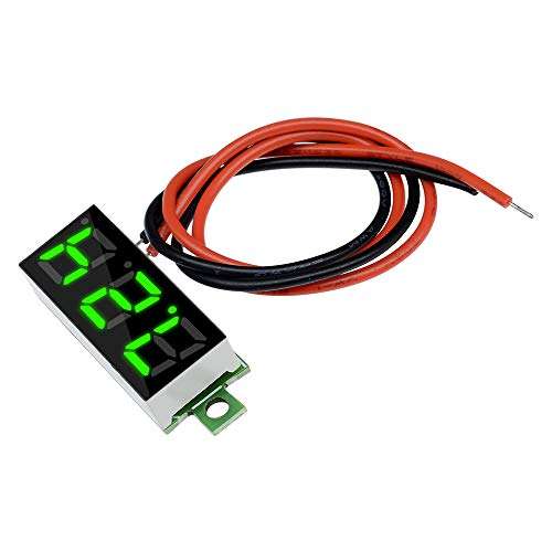 diymore 10pcs Mini Digital Voltage Meter DC 2.5~30V 0.28" 2 Wire Digital Voltmeter Gauge Tester Green LED Display Panel Mount Car Motorcycle Battery Monitor Led 5