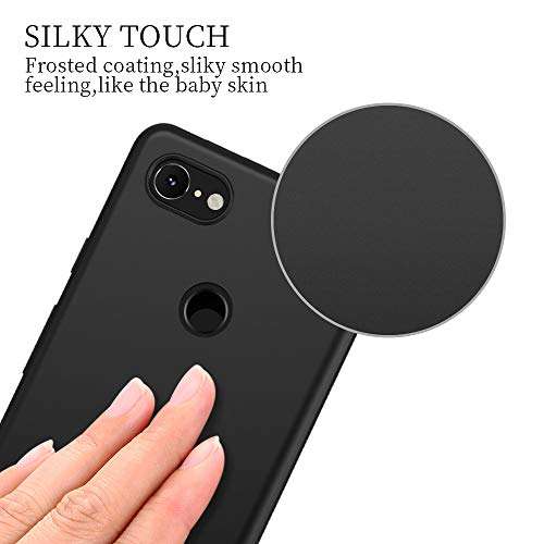 X-level Google Pixel 3 XL Case, Mobile Phone Case [Guardian Series] Soft TPU Matte Finish Slim Fit Ultra-Thin Light Protective Cell Phone Back Cover for Google Pixel 3 XL-Black 2