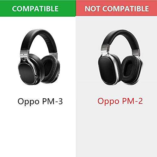 Ear Pads Cushion Replacement Earpads Pillow Compatible with Oppo PM-3 PM3 PM 3 Headphones (Black Sheepskin Leather) 2